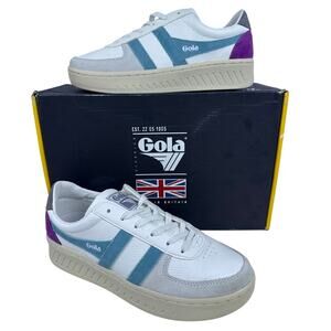 Gola Grandslam Trident Women's Casual Sneaker Shoes White/Ocean/Ash Size 7